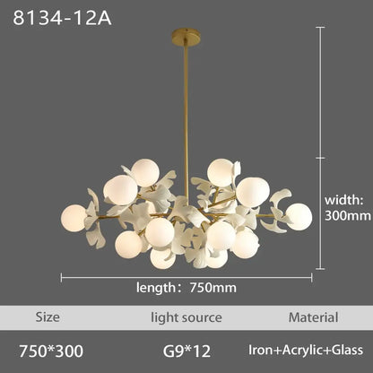 LED Nordic Glass Chandelier | Bedroom &amp; Bedside Lighting