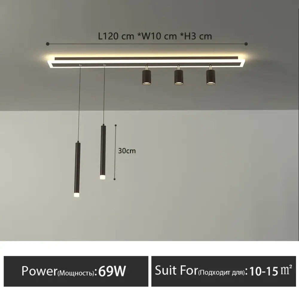 LED Nordic Linear Pendant Light | Dining Room Lighting