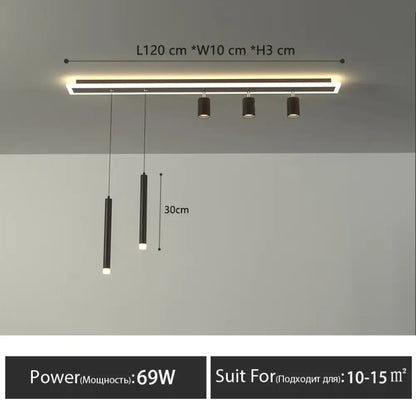 LED Nordic Linear Pendant Light | Dining Room Lighting