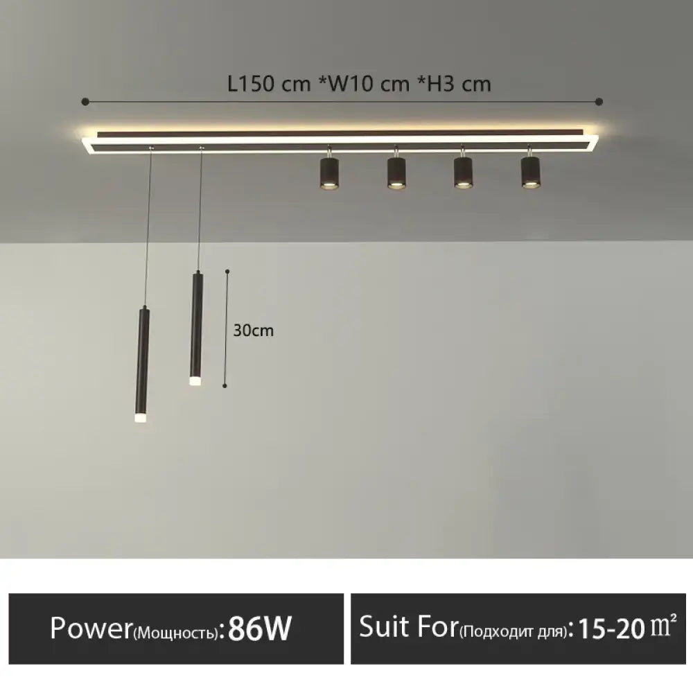 LED Nordic Linear Pendant Light | Dining Room Lighting