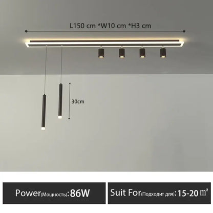 LED Nordic Linear Pendant Light | Dining Room Lighting