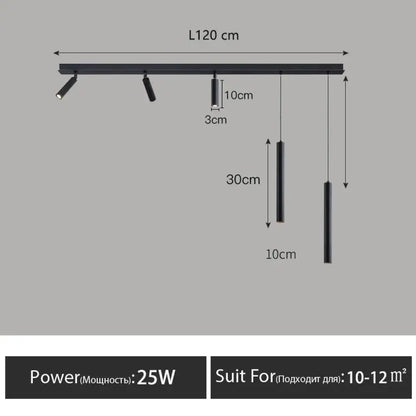 LED Nordic Linear Pendant Light | Dining Room Lighting