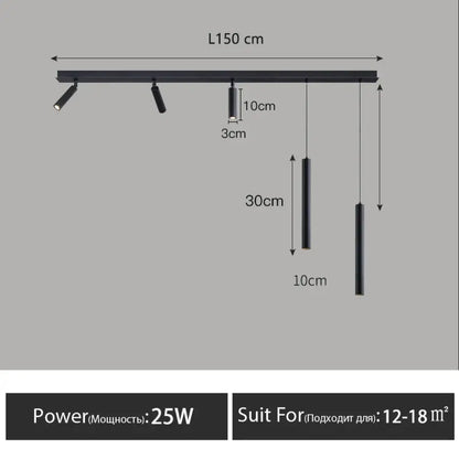 LED Nordic Linear Pendant Light | Dining Room Lighting