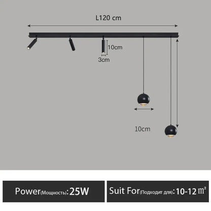 LED Nordic Linear Pendant Light | Dining Room Lighting