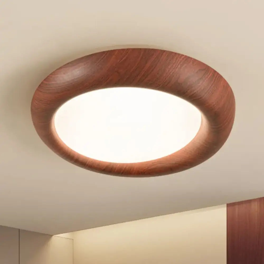 LED Nordic Wood Acrylic Ceiling Light | Bedroom Lighting