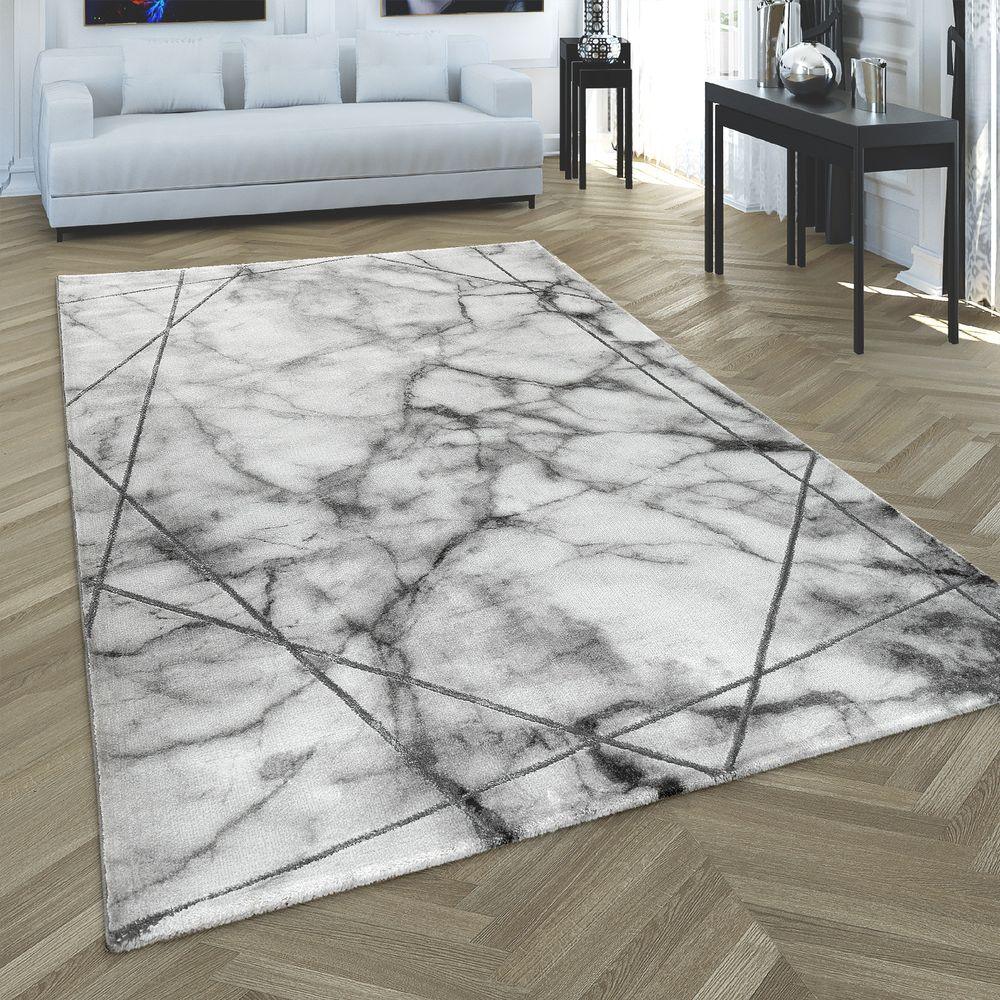Marble Patten Area Rug in Gold Cream for Living Room with Contour Cut
