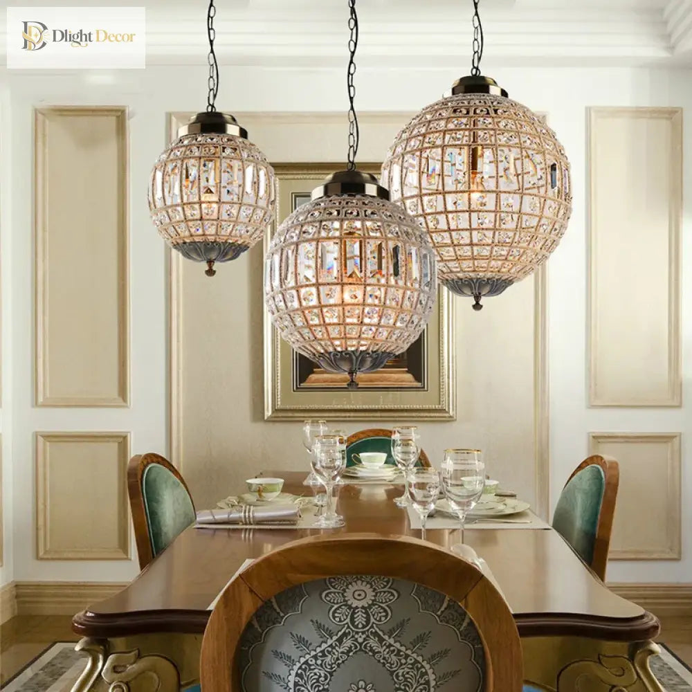 Medieval Retro Crystal Chandelier | Bedroom Home Lighting
