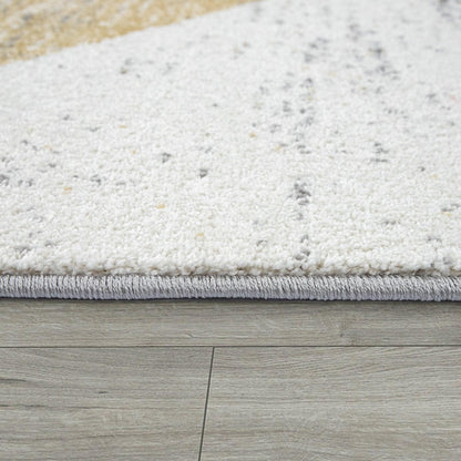 Modern Area Rug Mero Abstract Design - Grey White Yellow