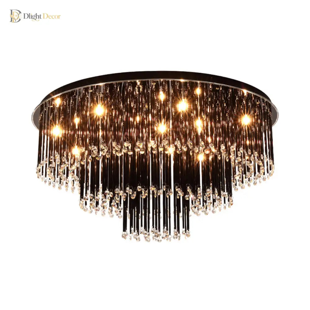 Modern Crystal Black Chandelier | Modern Bedroom Lighting