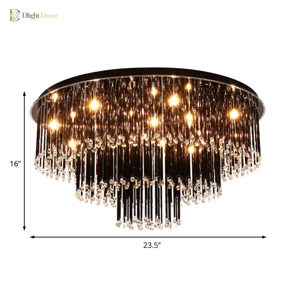 Modern Crystal Black Chandelier | Modern Bedroom Lighting