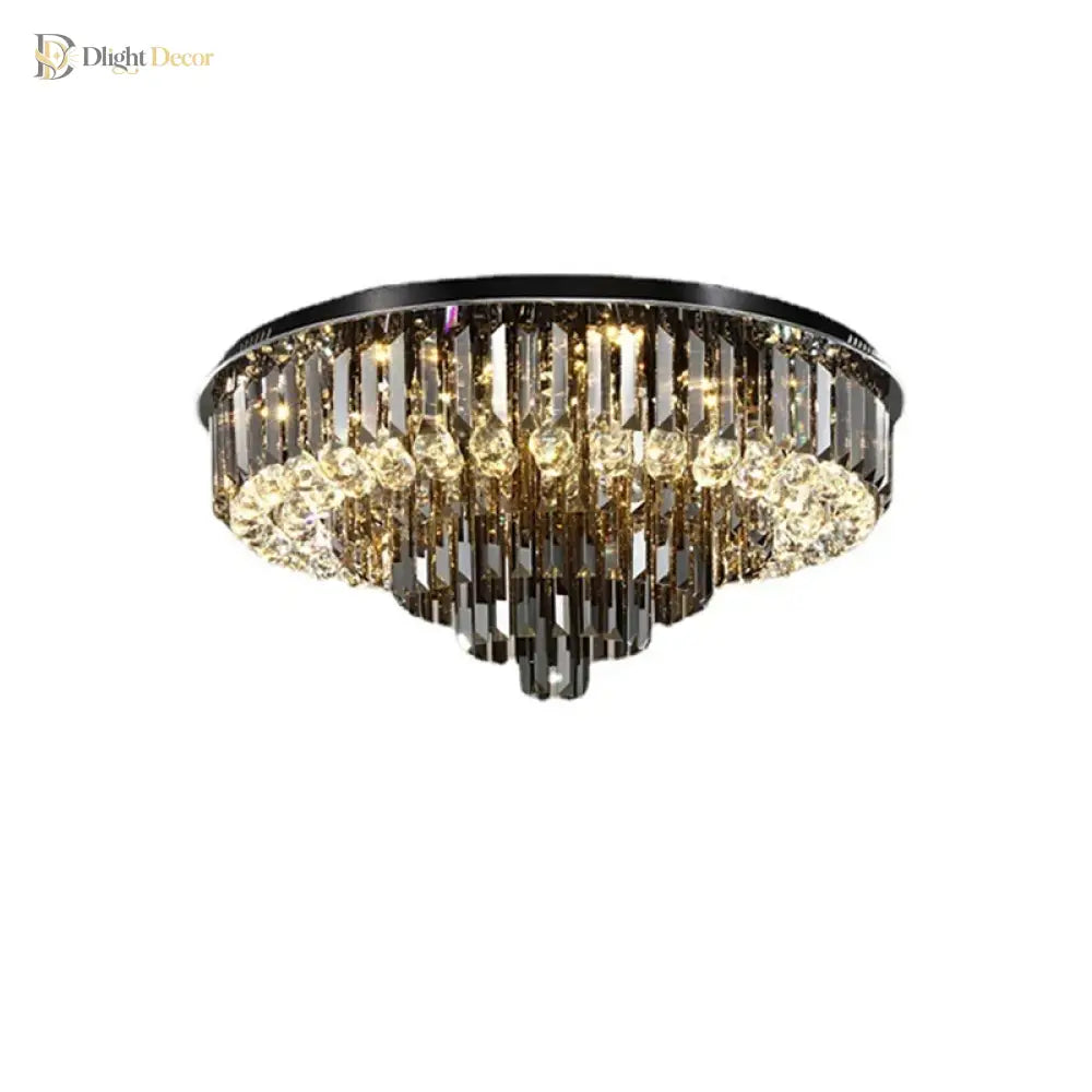 Modern Crystal Gold Black Chandelier | Dining Room Lighting