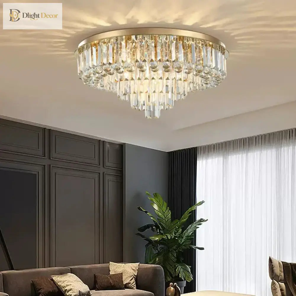 Modern Crystal Gold Black Chandelier | Dining Room Lighting