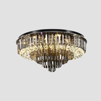 Modern Crystal Gold Black Chandelier | Dining Room Lighting