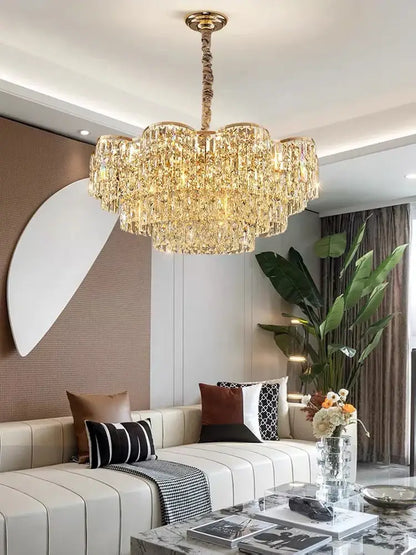 Modern Crystal Gold Chandelier | Modern Bedroom Lighting