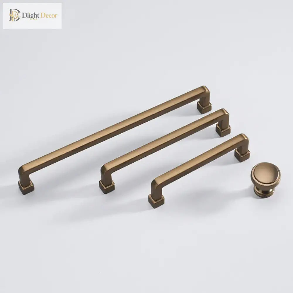 Modern European Gold and Gray Cabinet Handles - Zinc Alloy Drawer Knobs and Door Pulls for Furniture