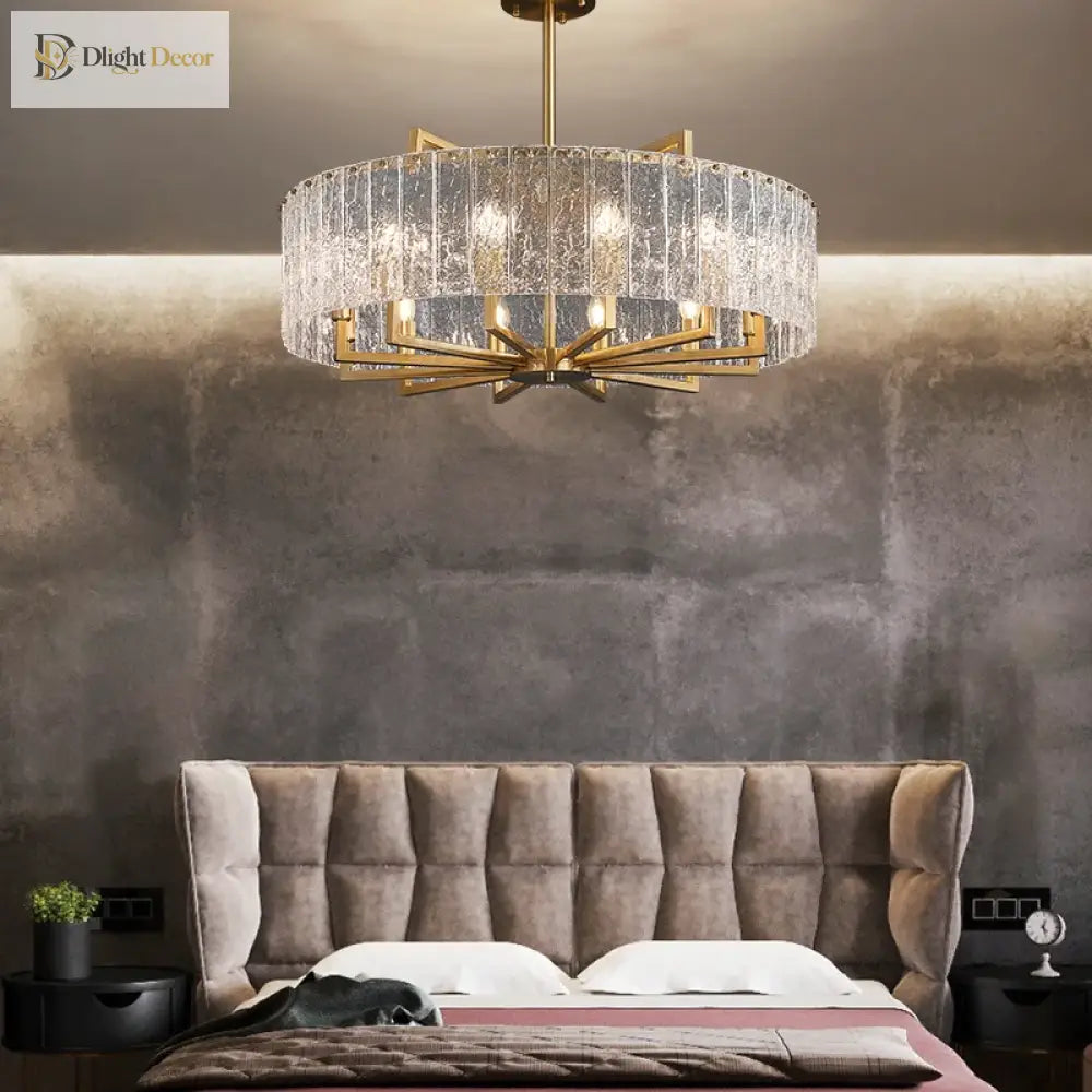 Modern Glass Gold Chandelier | Dining &amp; Kitchen Lighting