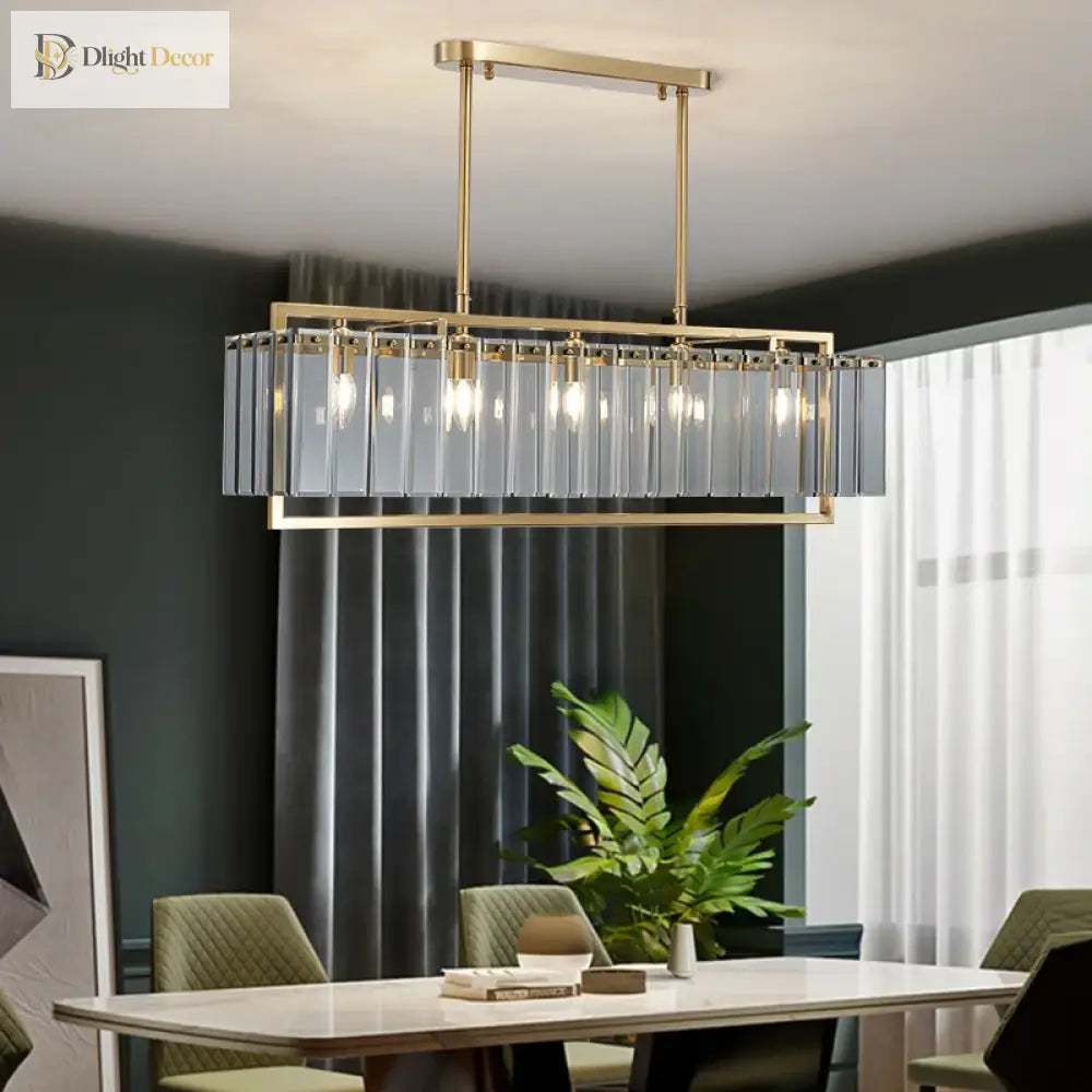 Modern Glass Gold Chandelier | Dining &amp; Kitchen Lighting