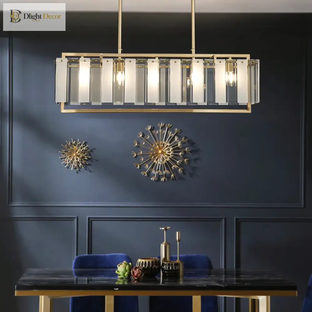 Modern Glass Gold Chandelier | Dining &amp; Kitchen Lighting