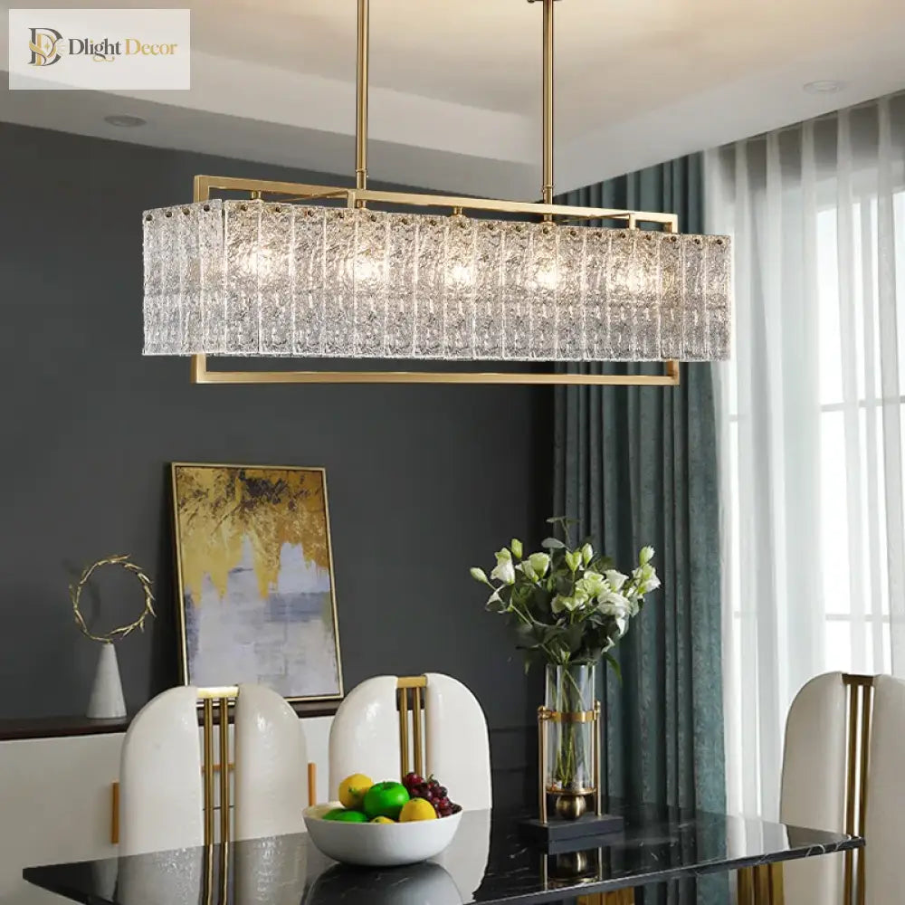 Modern Glass Gold Chandelier | Dining &amp; Kitchen Lighting