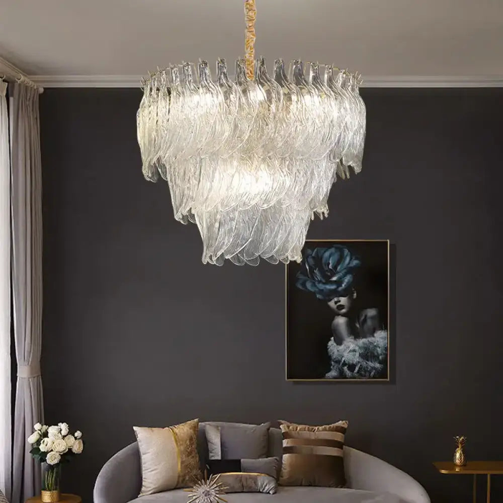 Modern Glass Gold Chandelier | Dining Room Home Lighting