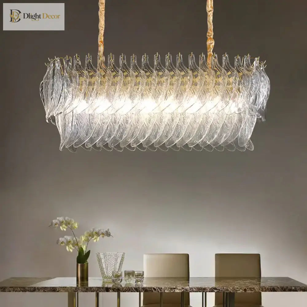 Modern Glass Gold Chandelier | Dining Room Home Lighting