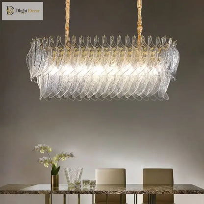 Modern Glass Gold Chandelier | Dining Room Home Lighting