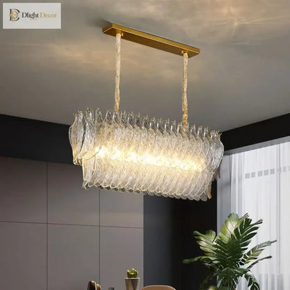 Modern Glass Gold Chandelier | Dining Room Home Lighting