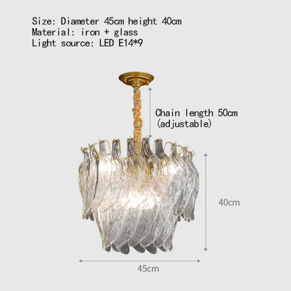 Modern Glass Gold Chandelier | Dining Room Home Lighting
