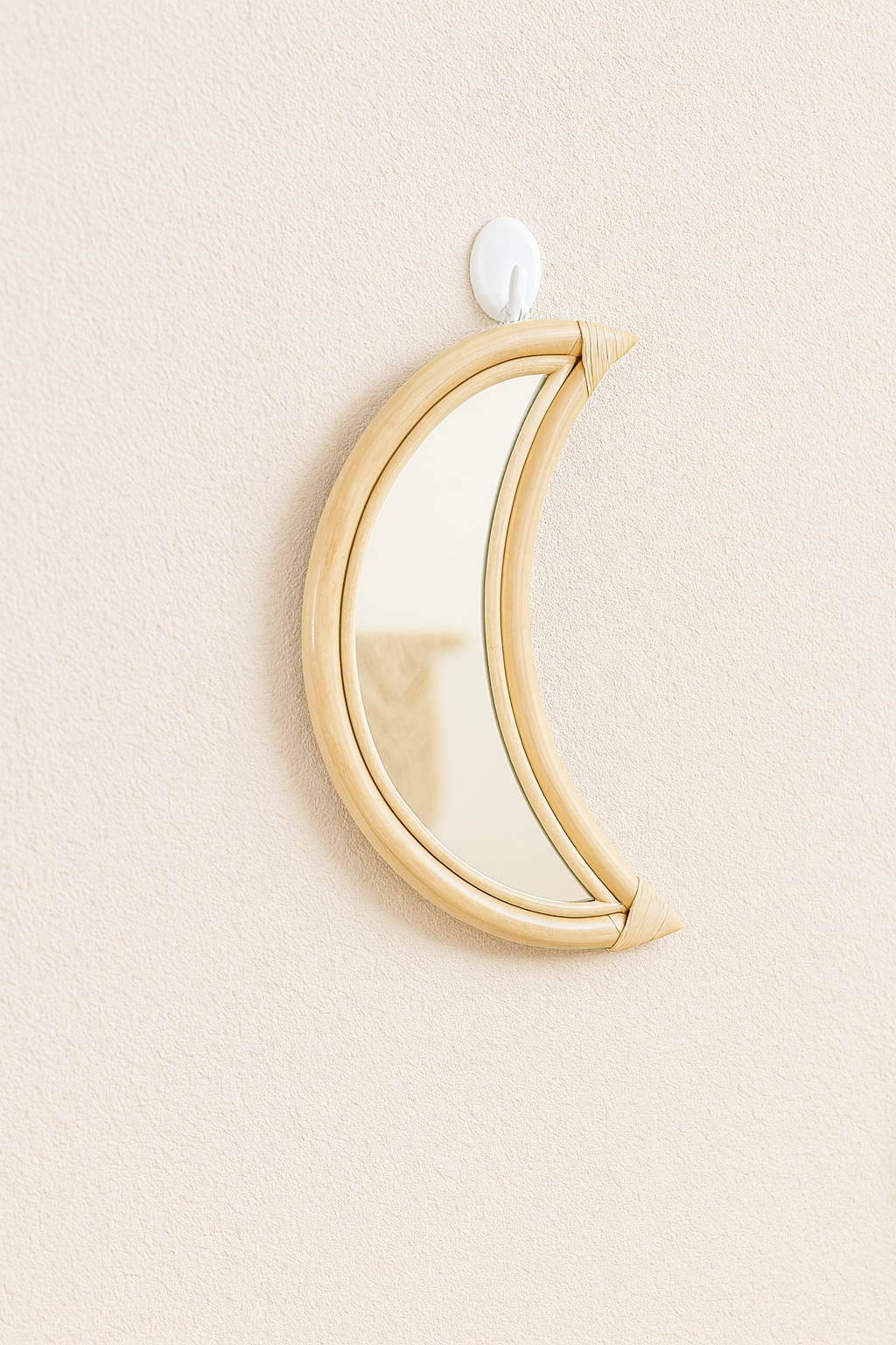 Rattan Moon Wall Mirror – Boho Space &amp; Mystical Kids Room Decor