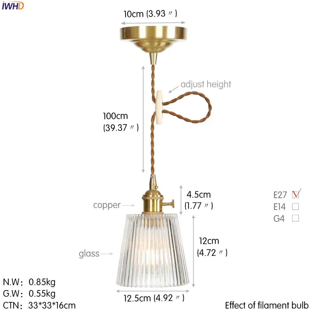 Nordic Copper Glass Pendant Light | Dining Room Lighting