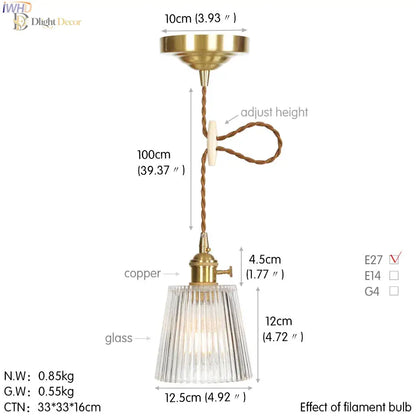 Nordic Copper Glass Pendant Light | Dining Room Lighting