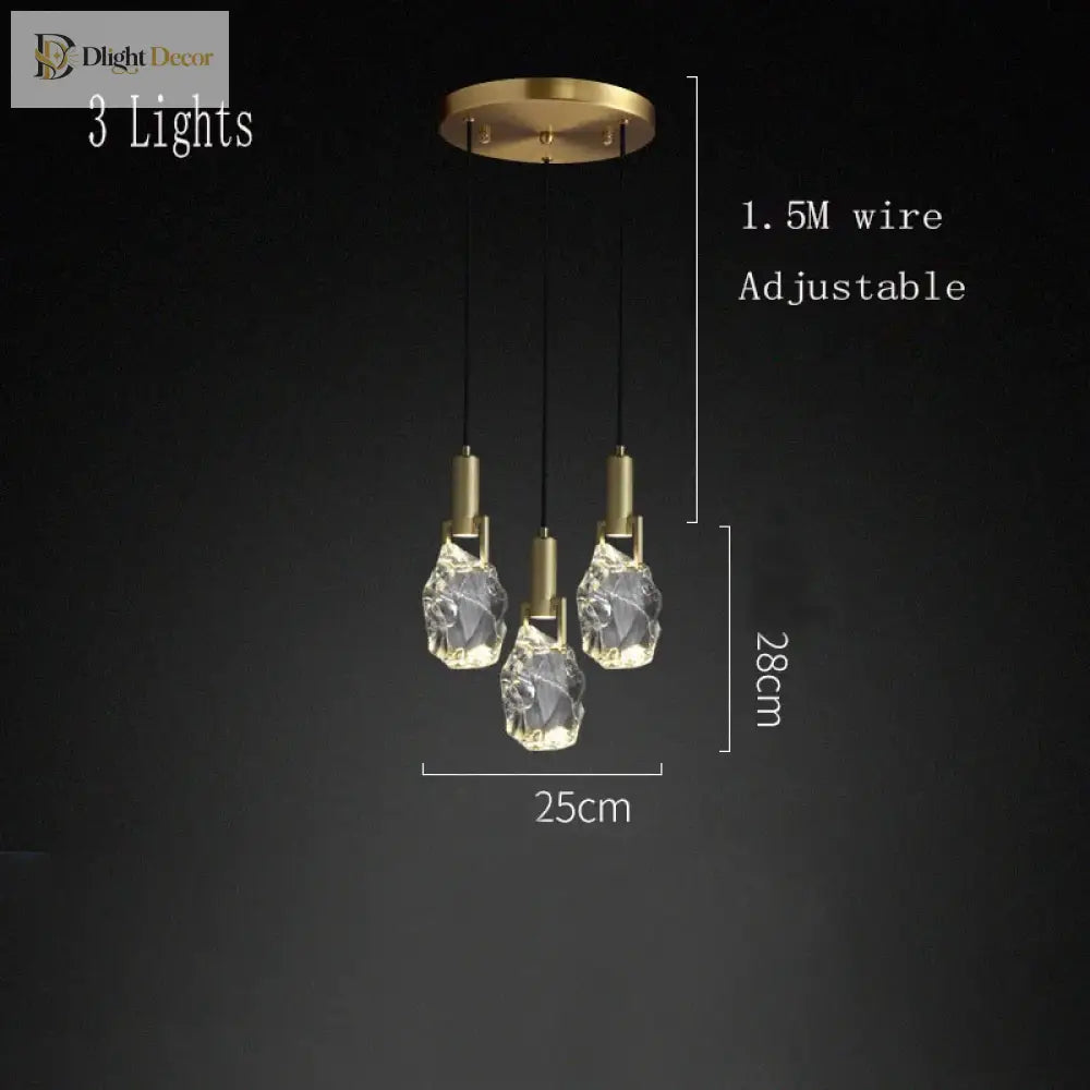 Nordic Crystal Pendant Light | Kitchen Island Lighting