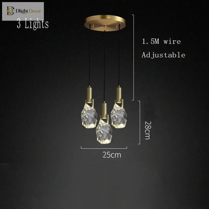 Nordic Crystal Pendant Light | Kitchen Island Lighting