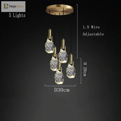 Nordic Crystal Pendant Light | Kitchen Island Lighting