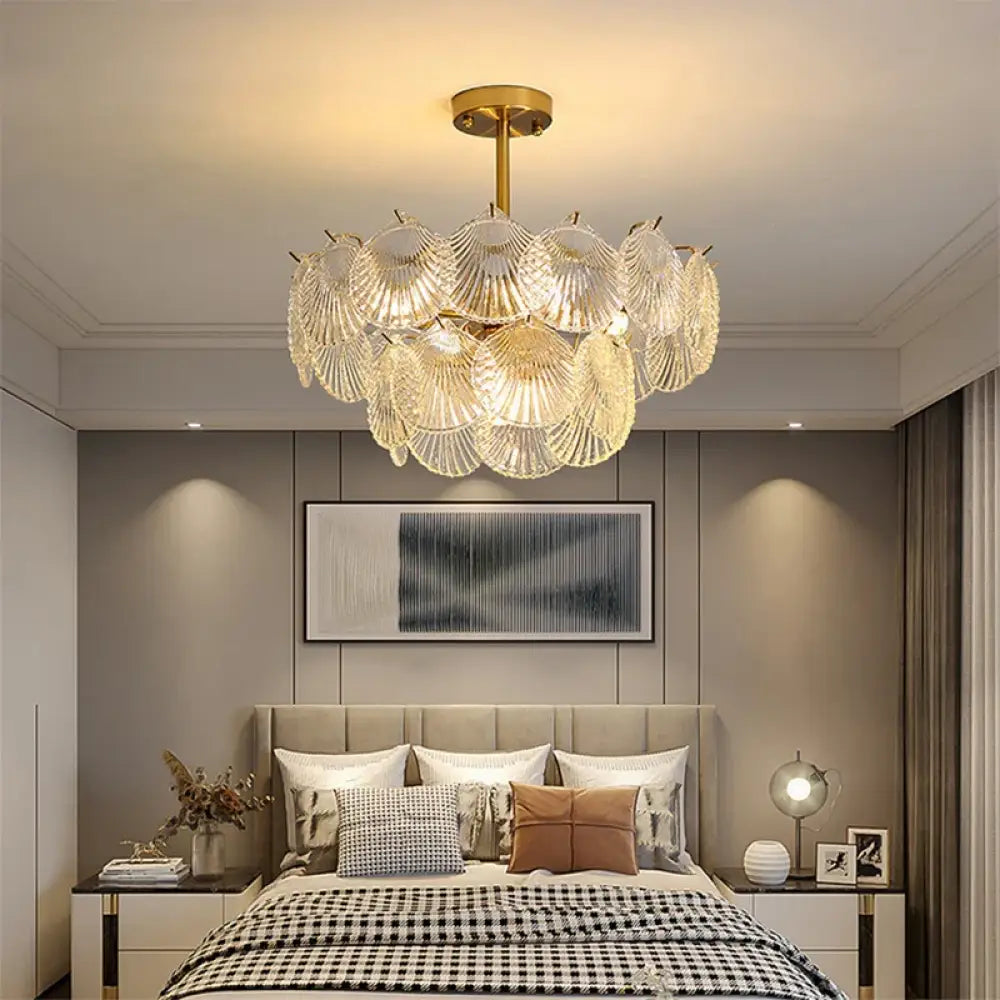 Nordic Glass Chandelier | Modern Dining Room Lighting