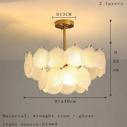 Nordic Glass Chandelier | Modern Dining Room Lighting
