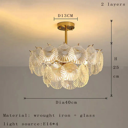 Nordic Glass Chandelier | Modern Dining Room Lighting