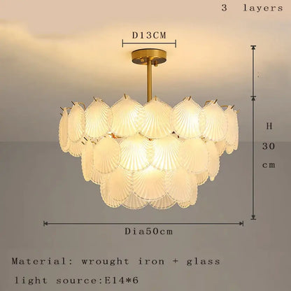 Nordic Glass Chandelier | Modern Dining Room Lighting