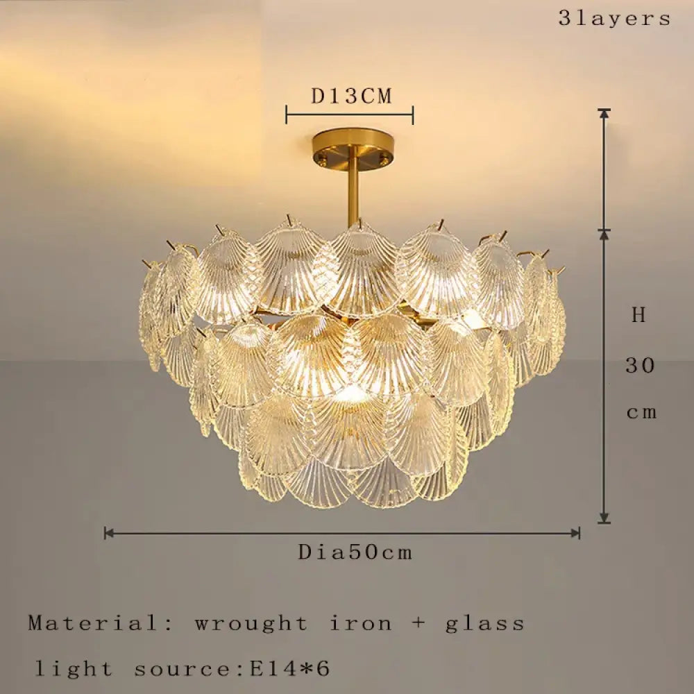 Nordic Glass Chandelier | Modern Dining Room Lighting