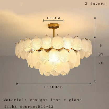 Nordic Glass Chandelier | Modern Dining Room Lighting