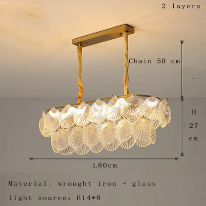 Nordic Glass Chandelier | Modern Dining Room Lighting