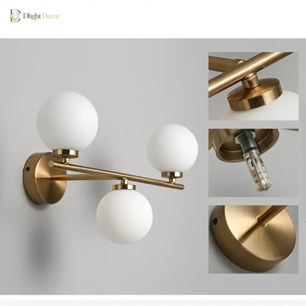 Nordic Glass LED Vanity Light | Modern Bathroom Lighting