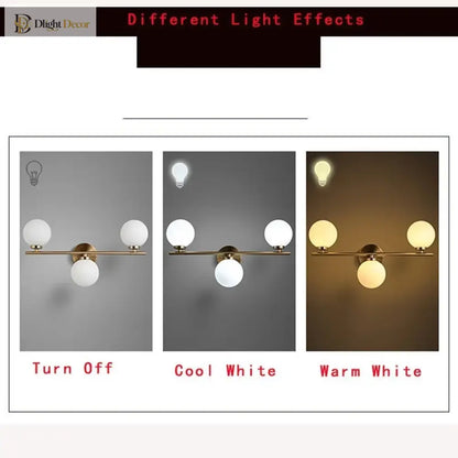 Nordic Glass LED Vanity Light | Modern Bathroom Lighting