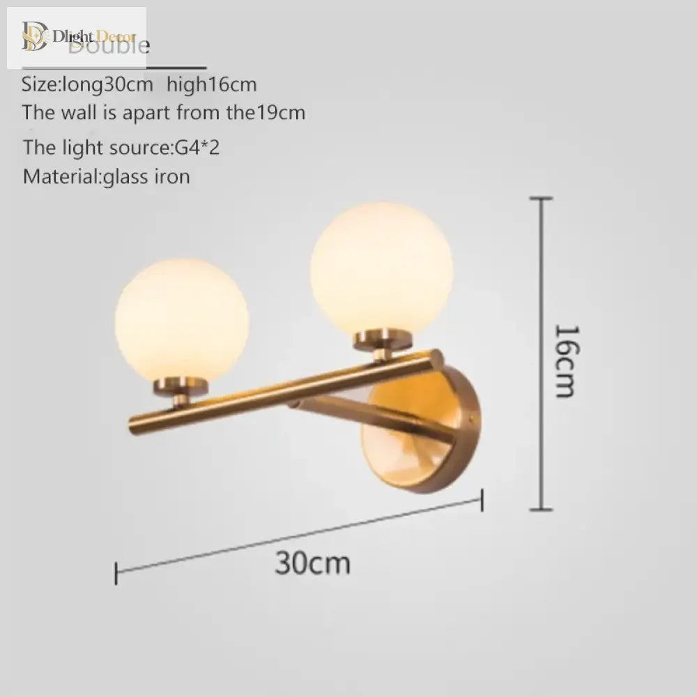 Nordic Glass LED Vanity Light | Modern Bathroom Lighting