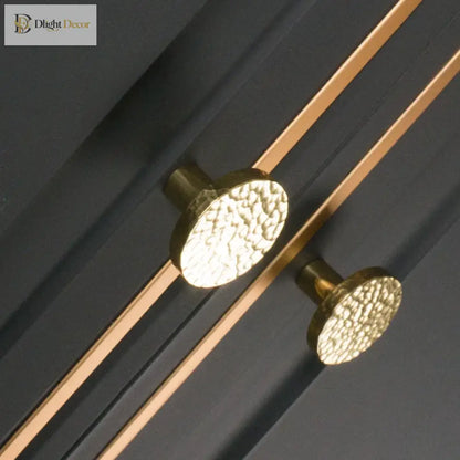 Nordic Handmade Brass Hammered Cabinet Handles – High-End Pulls for Drawers, Wardrobes, and Kitchen Furniture