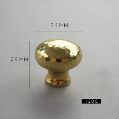 Nordic Handmade Brass Hammered Cabinet Handles – High-End Pulls for Drawers, Wardrobes, and Kitchen Furniture