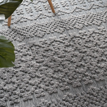 In- &amp; Outdoor Rug Marrakesh High/Low Effect Trellis in Anthracite