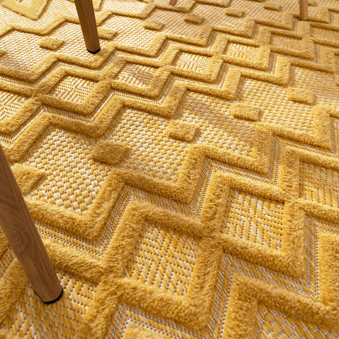 Indoor Outdoor Rug Livorno Geometric Trellis Pattern In Yellow