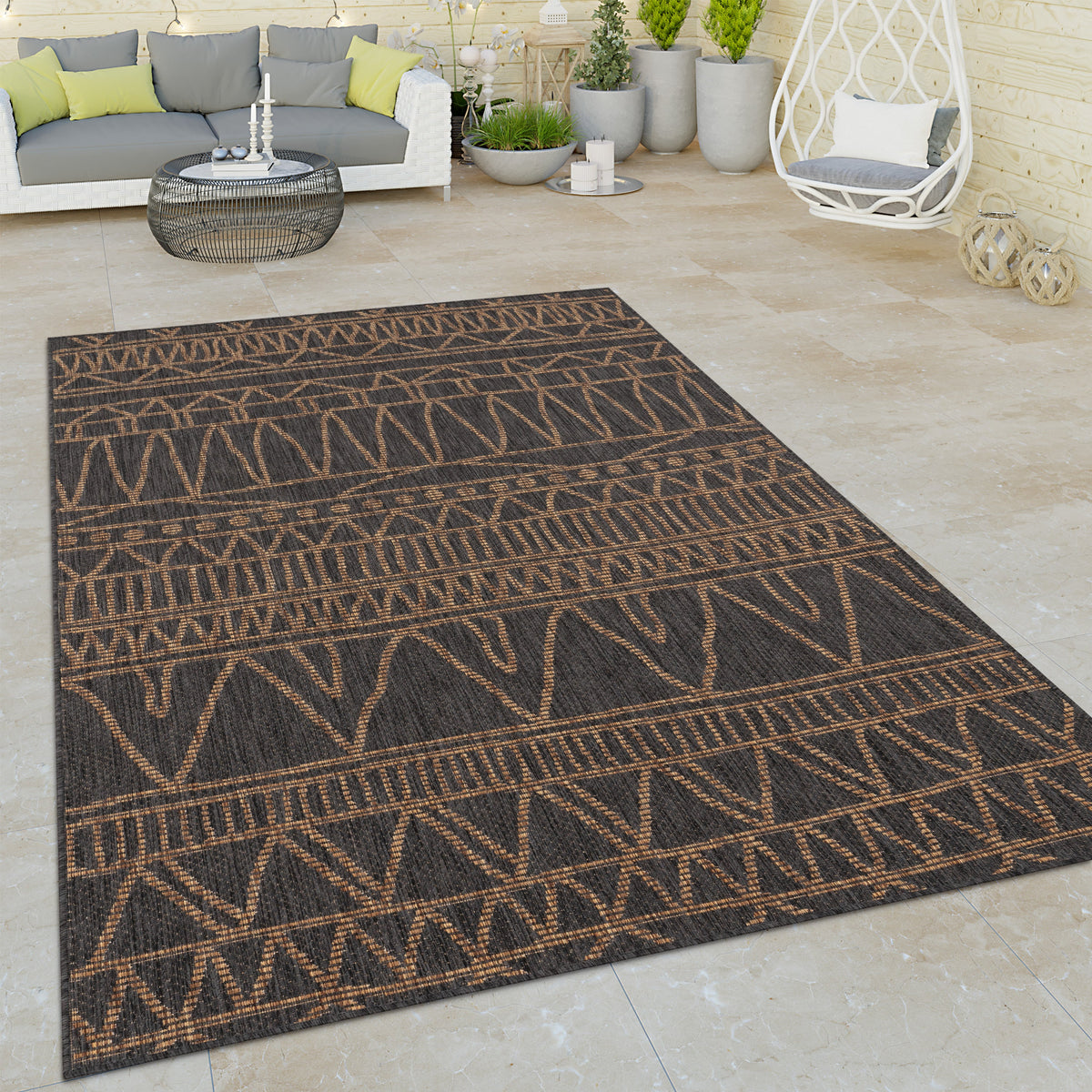 Indoor &amp; Outdoor Rug Modern Ethnic Pattern