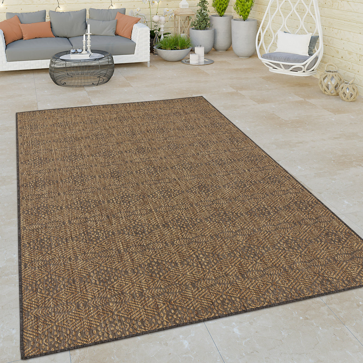 Indoor &amp; Outdoor Rug Captera with Aztec Pattern